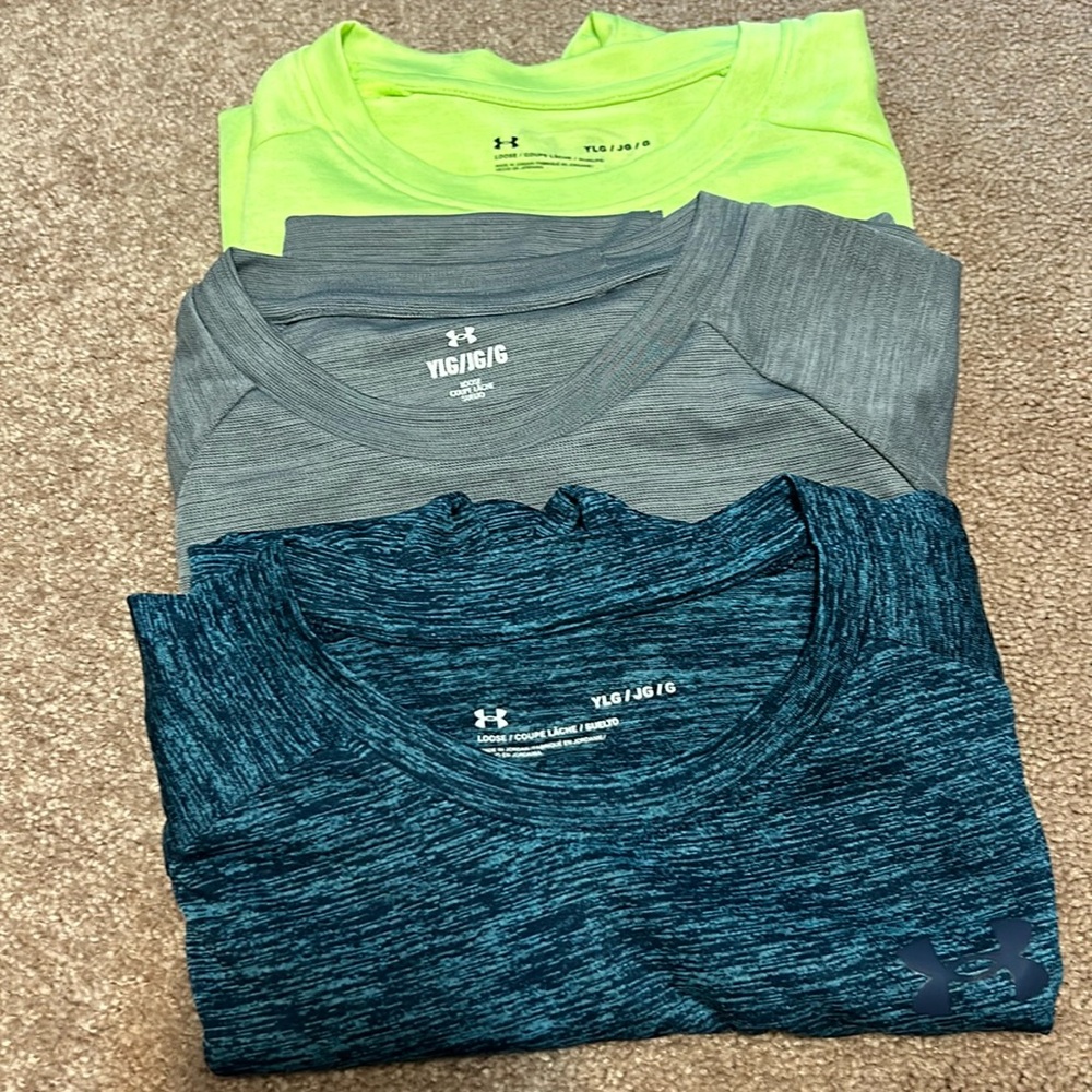 Boys Size Large Under Armour shirts.